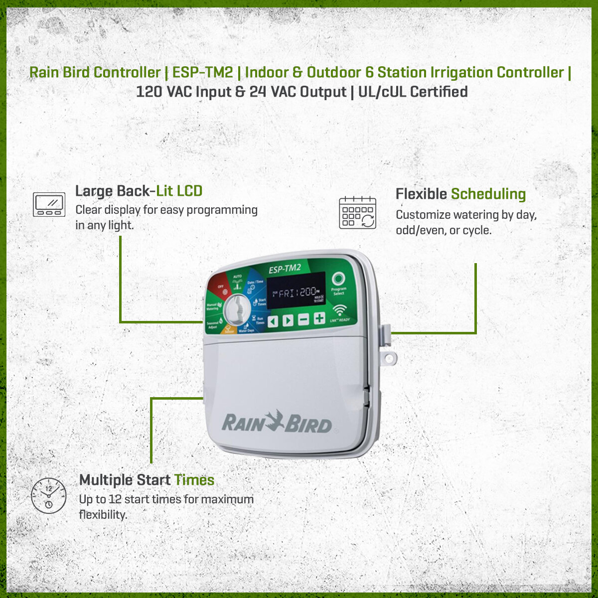 Rain Bird Controller ESPTM2 Indoor/Outdoor 6 Station SiteOne US — free download
